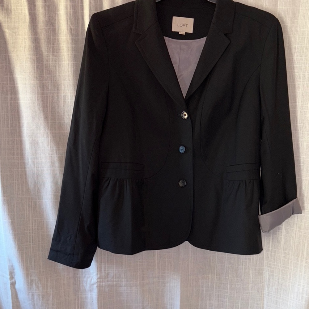 LOFT Black Tailored Blazer Professional Suit Jacket